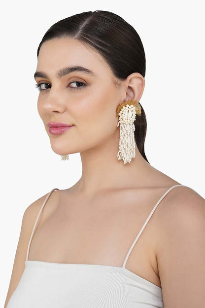 Elegant Seashell Drop Earrings