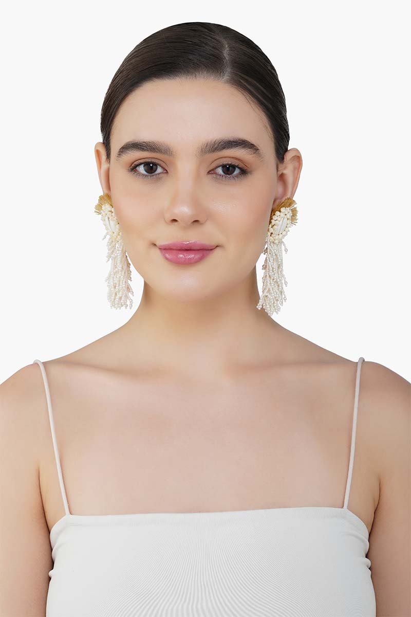 Elegant Seashell Drop Earrings