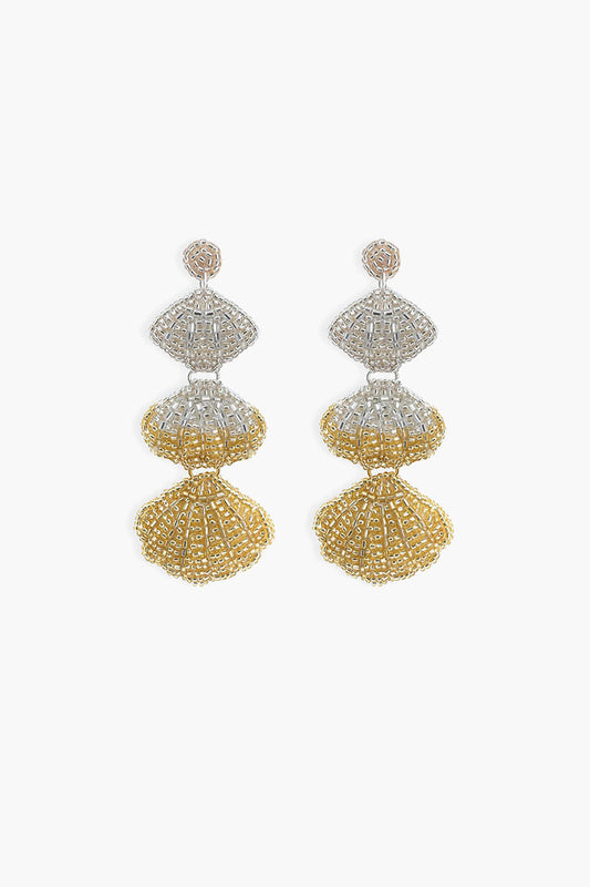 Gold and Silver Seashell Earrings