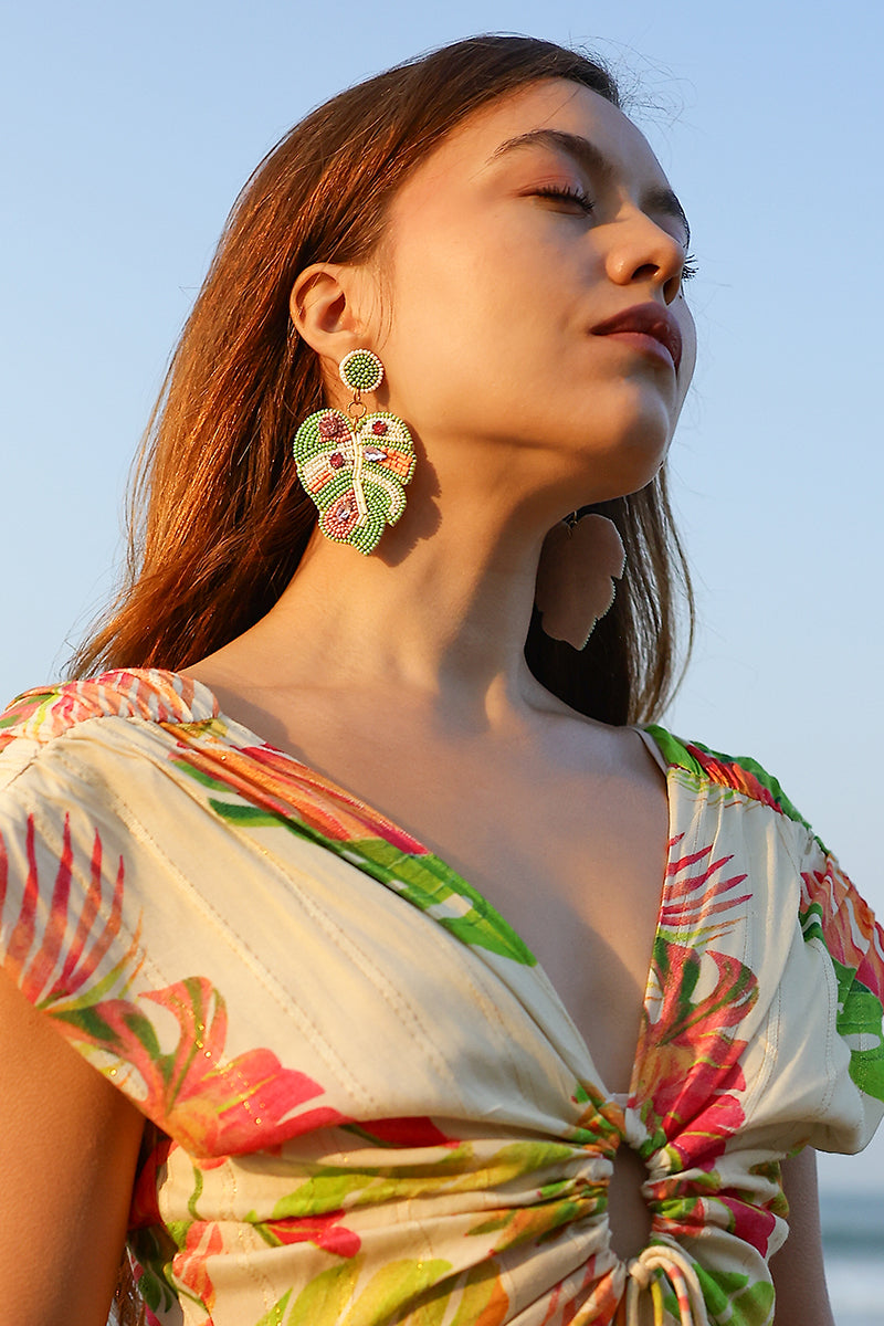 Pastel Palms Drop Earrings