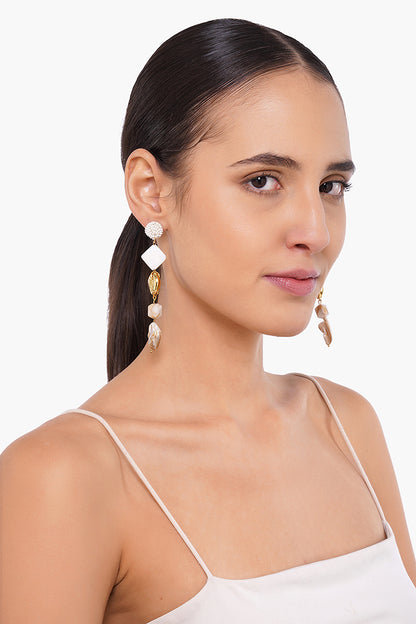Pearl Pret Long Drop Earrings