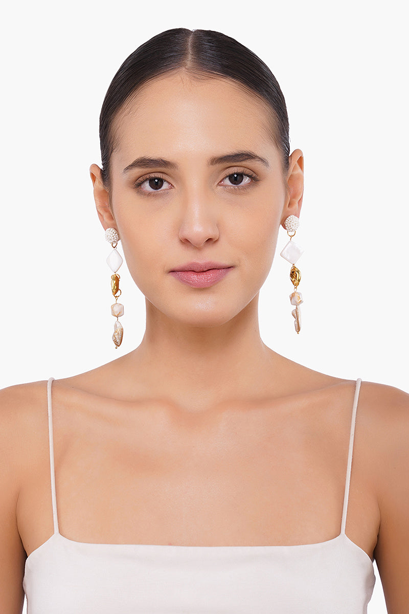 Pearl Pret Long Drop Earrings