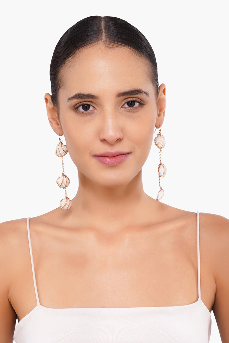 Three Shells Drop Earrings