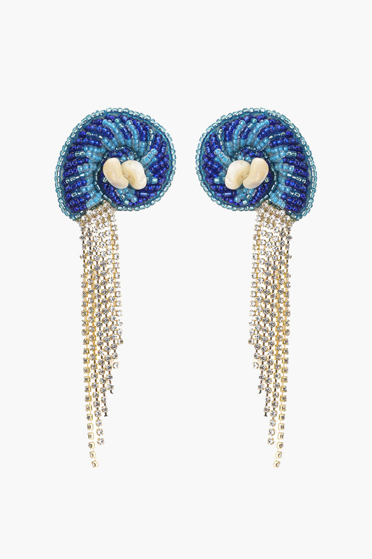 Deap Sea Nautilus Beaded Earrings