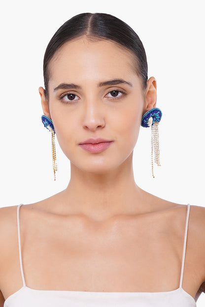 Deap Sea Nautilus Beaded Earrings