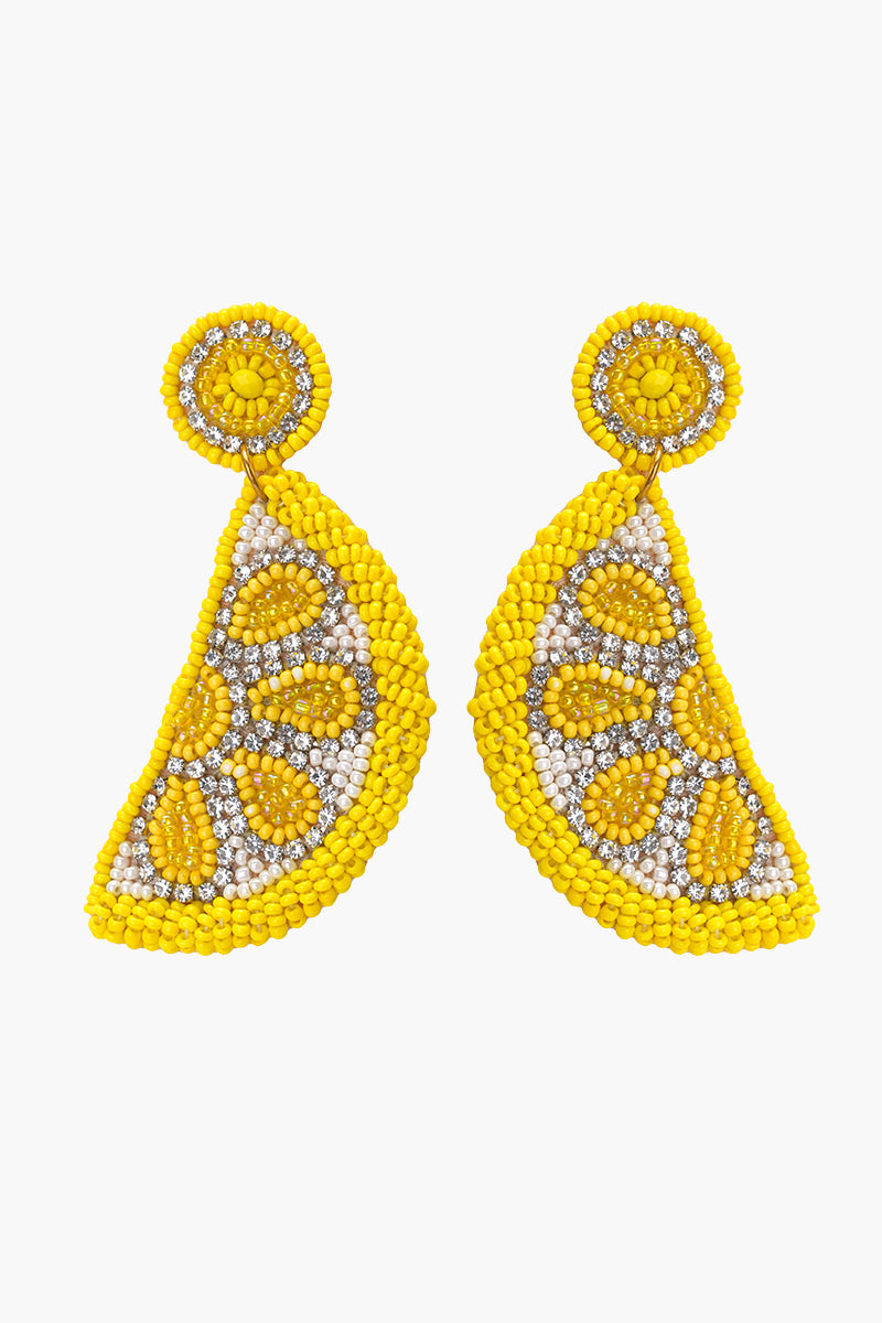 Cutrusy Lemon Beaded Earrings