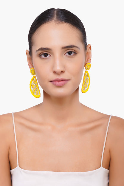 Cutrusy Lemon Beaded Earrings