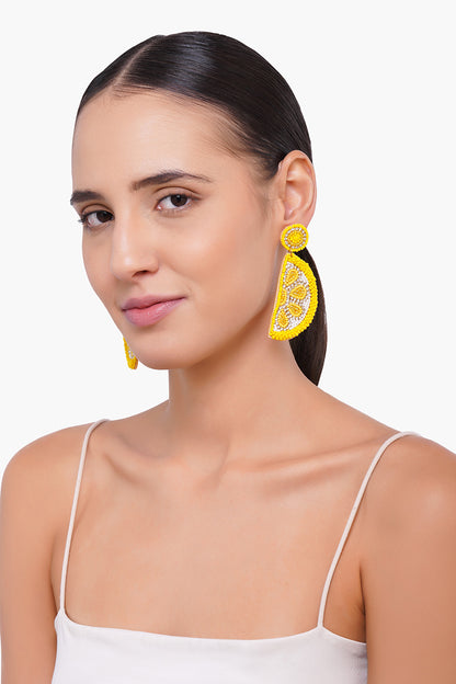 Cutrusy Lemon Beaded Earrings