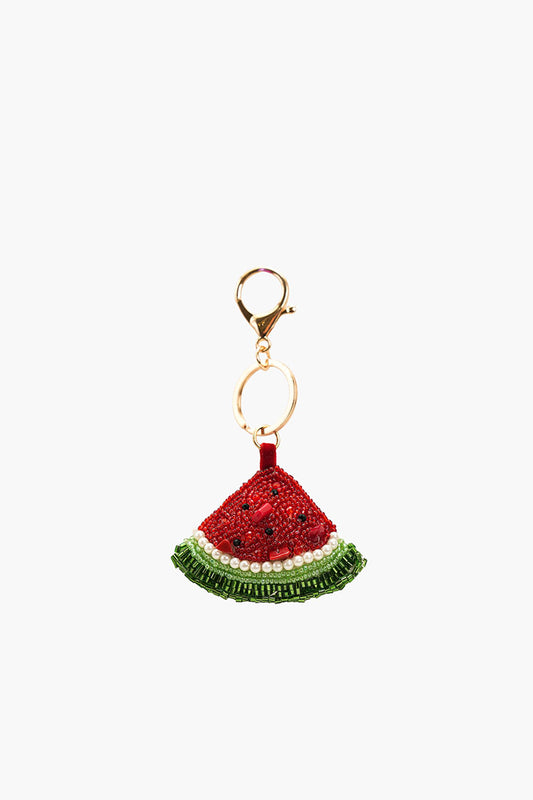 Watermelon Beaded Charm Keychain