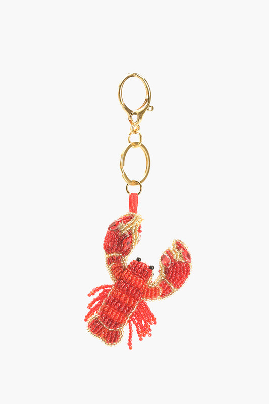 Lobster Beaded Charm Keychain