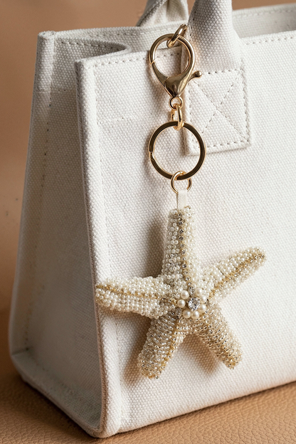 Starfish Beaded Charm Keychain