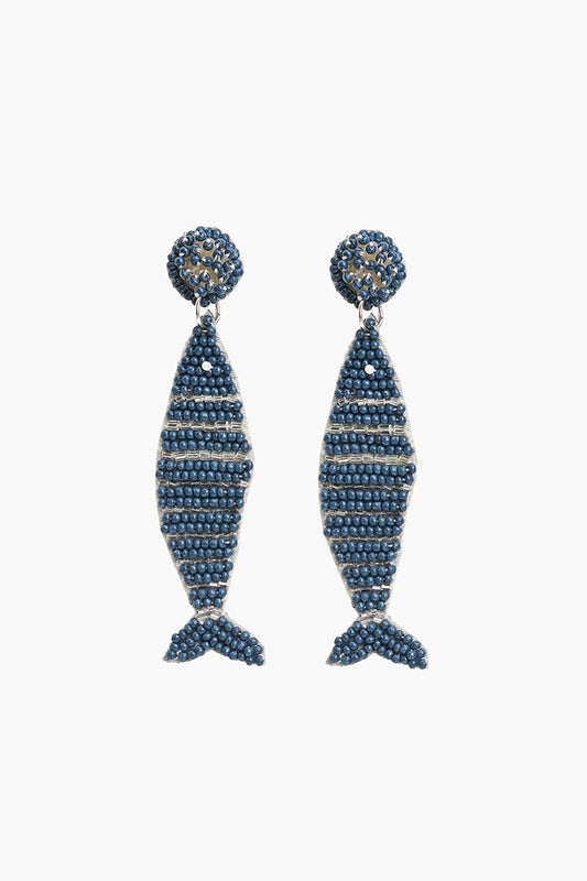 Herringbone Fish Beaded Earrings
