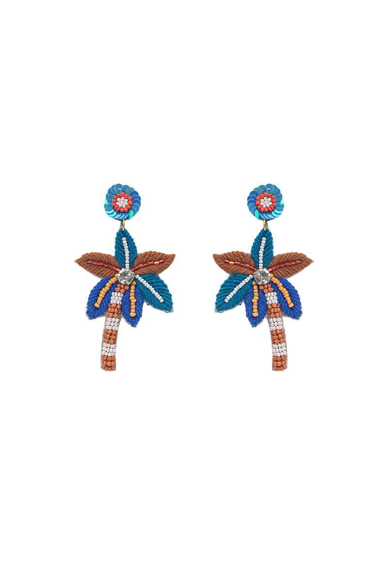 Shaded Palm Beaded Earrings