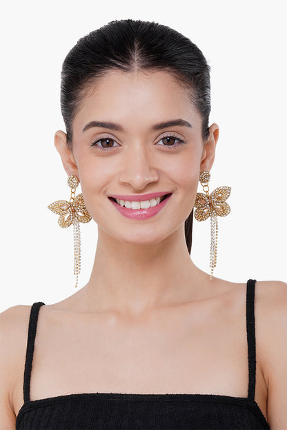 Studded Butterfly Beaded Earrings