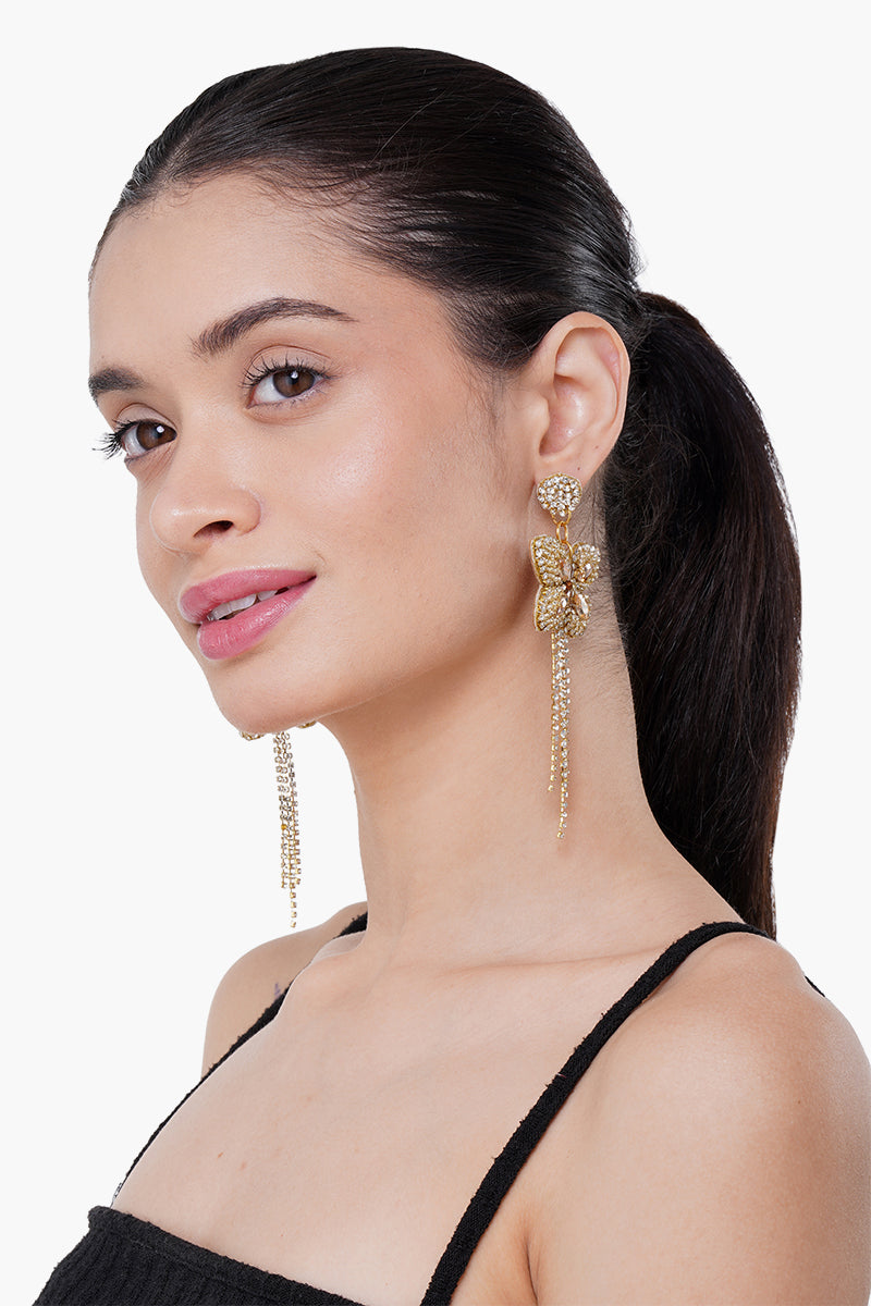 Studded Butterfly Beaded Earrings