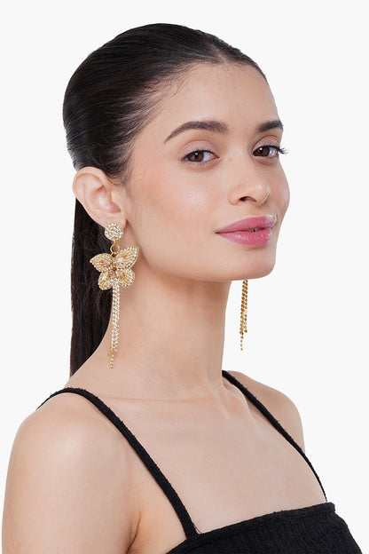 Studded Butterfly Beaded Earrings