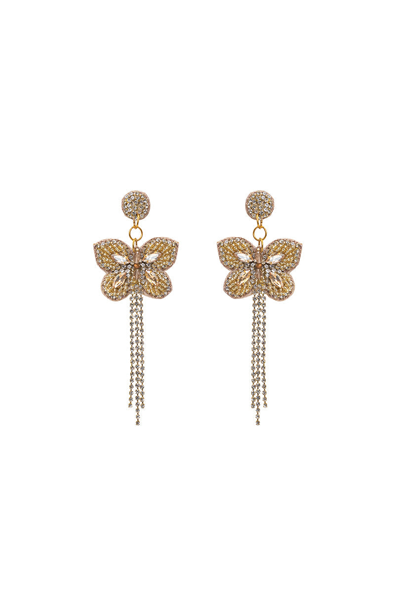 Studded Butterfly Beaded Earrings