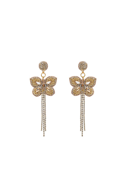 Studded Butterfly Beaded Earrings