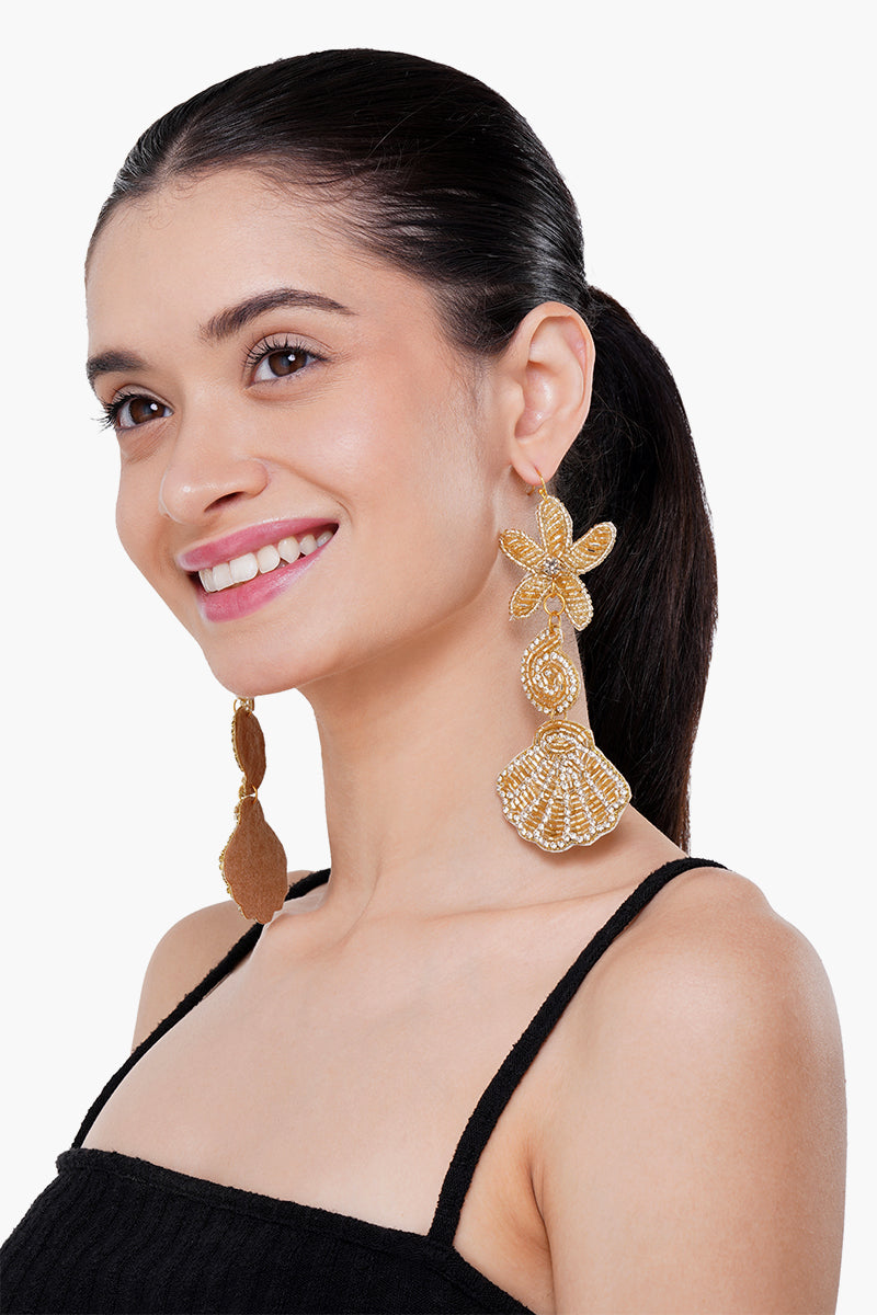 Golden Glam Sea Life Earrings