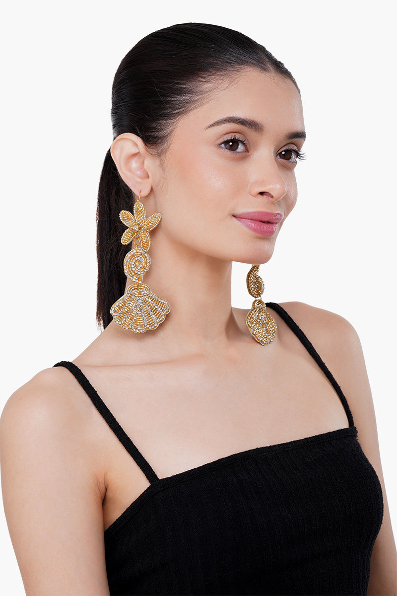 Golden Glam Sea Life Earrings