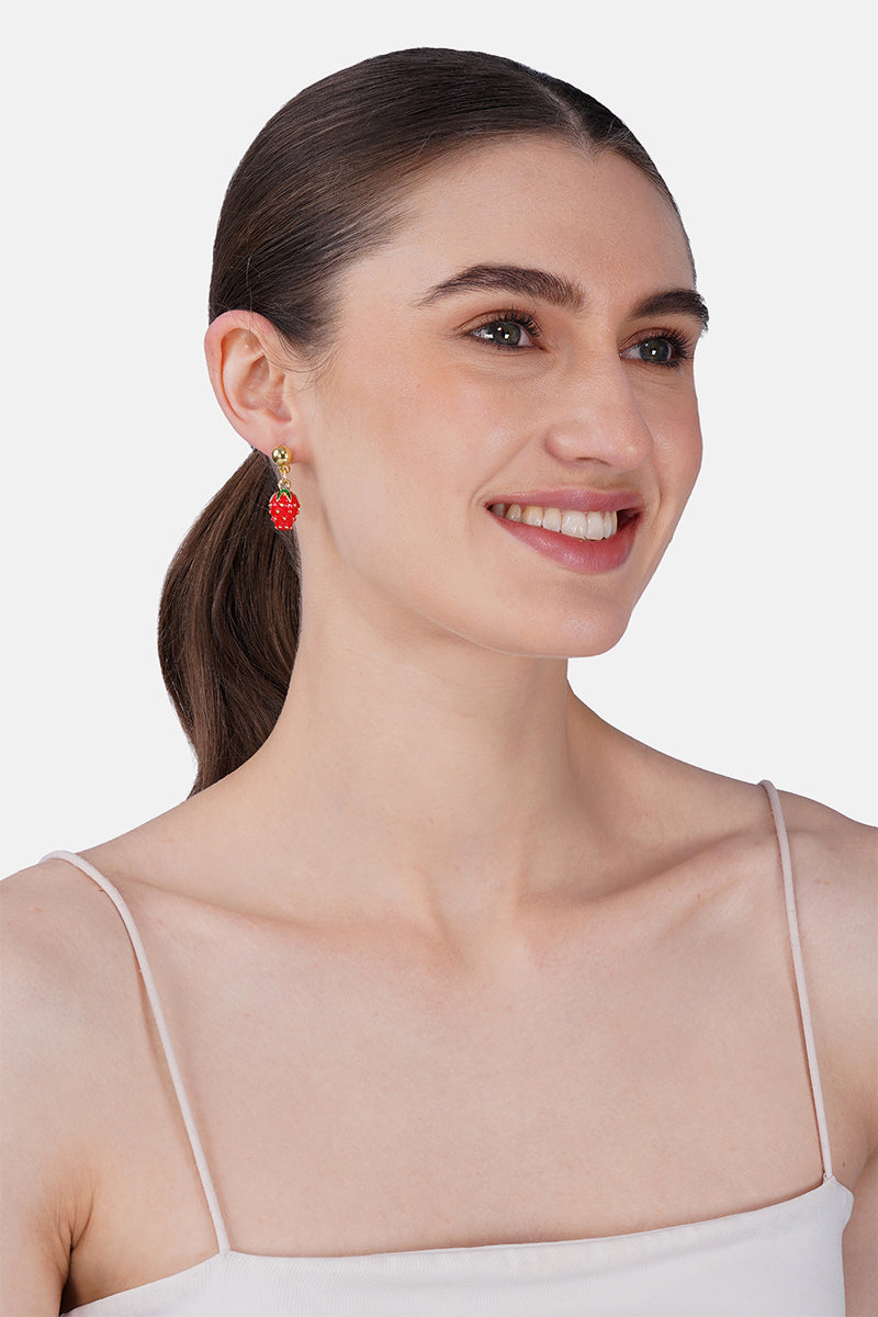 Wild Berry Pop Hand-Beaded Statement Earrings
