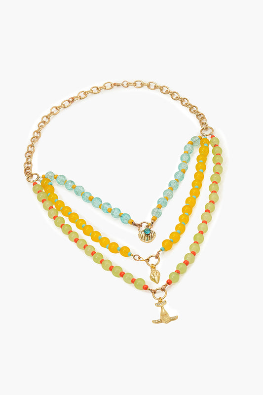 Tropical Splash Charms Handcrafted Boho Necklace