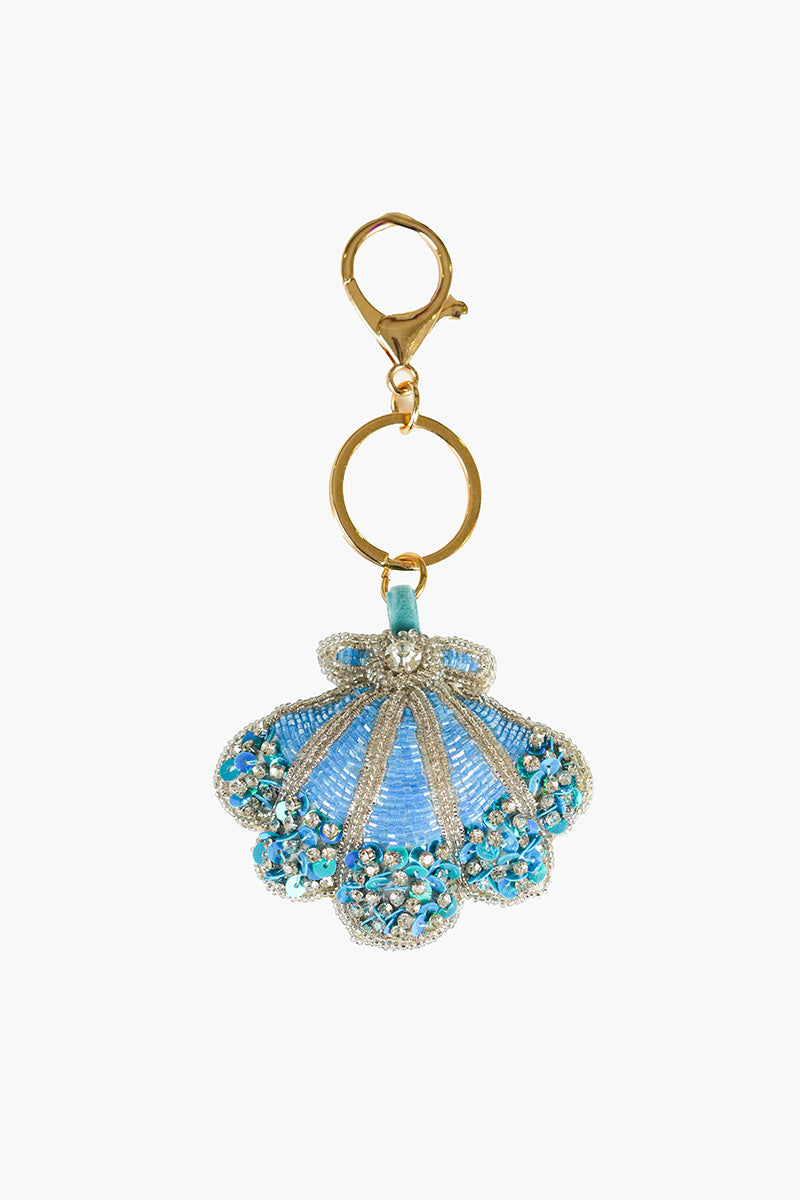 Ocean Beach Shell Hand-Beaded Boho Bag Charm