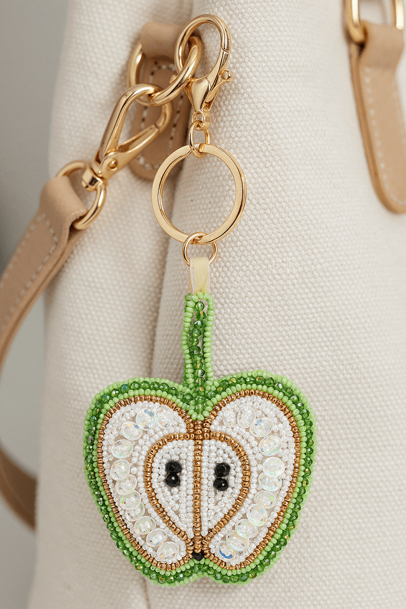 Crisp Juicy Apple Hand-Beaded Boho Bag Charm
