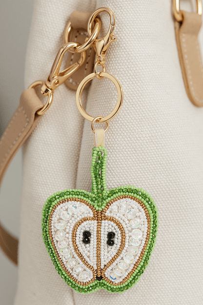 Crisp Juicy Apple Hand-Beaded Boho Bag Charm