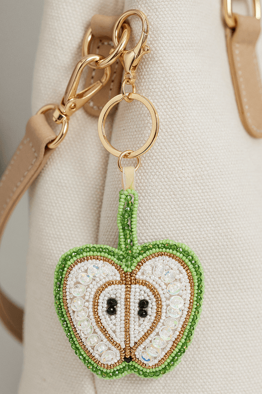 Crisp Juicy Apple Hand-Beaded Boho Bag Charm