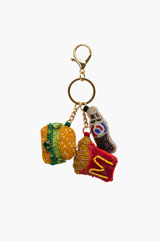 Snack Attack Hand-Beaded Boho Bag Charm