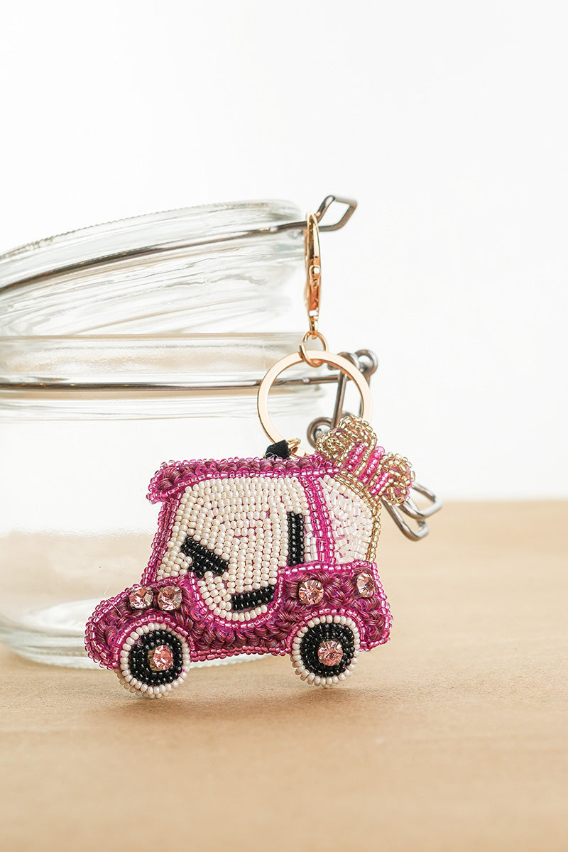 Golf Caddy Ride Hand-Beaded Boho Bag Charm