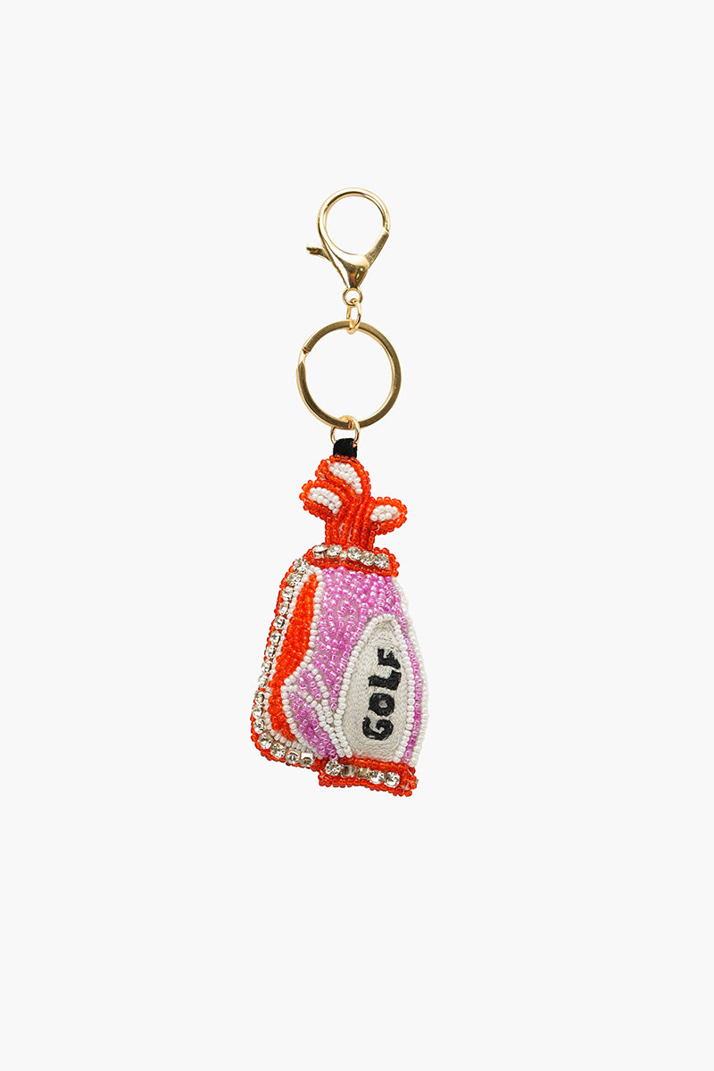 Golf Pro Hand-Beaded Boho Bag Charm