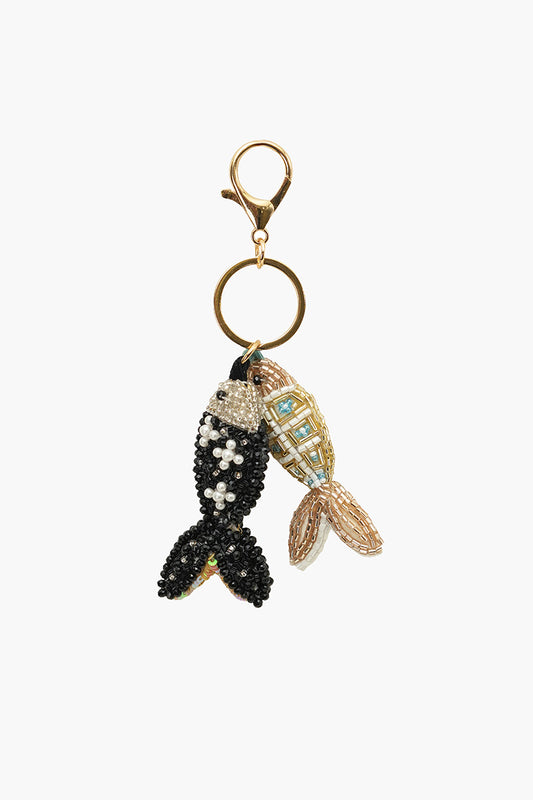 Coastal Fishy Fun Hand-Beaded Bag Charm