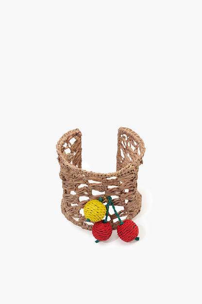 Sweet Cherry Blossom Artisanal Raffia Bangle