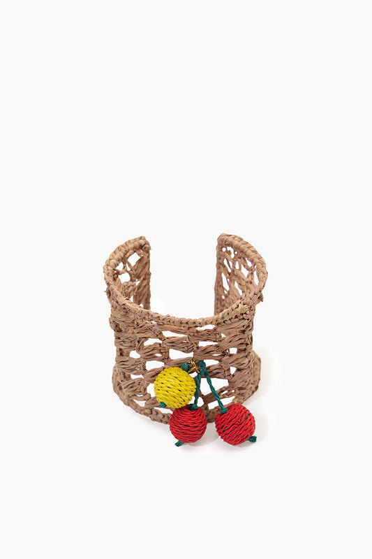 Sweet Cherry Blossom Artisanal Raffia Bangle