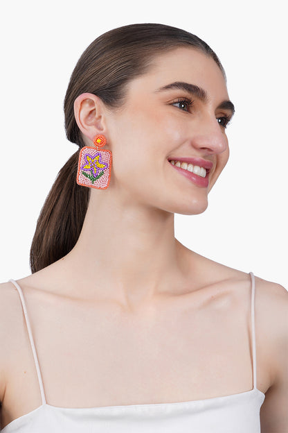 Blossom Fortune Mahjong Earrings
