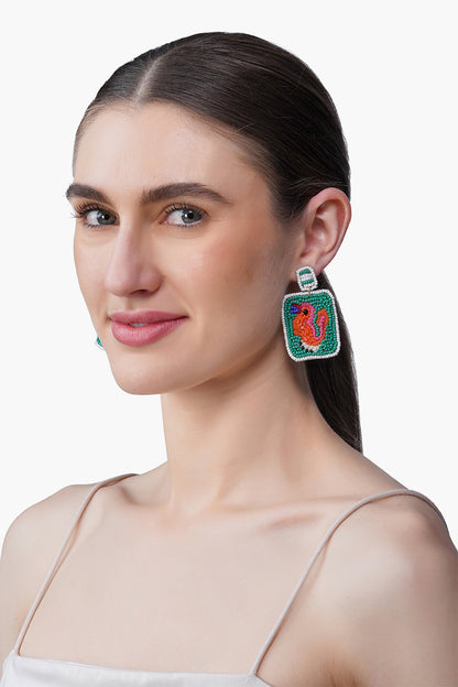 Jade Luck mahojong  earrings