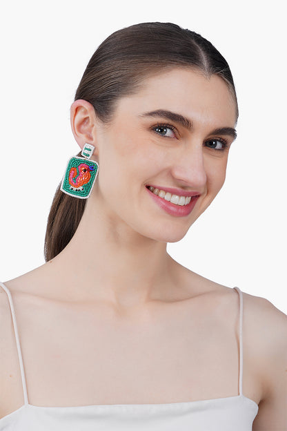 Jade Luck mahojong  earrings