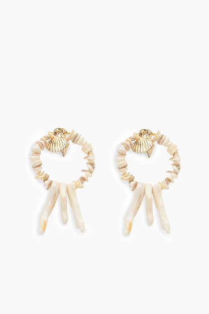 Coastal Luxe Shell Statement Drop Earrings