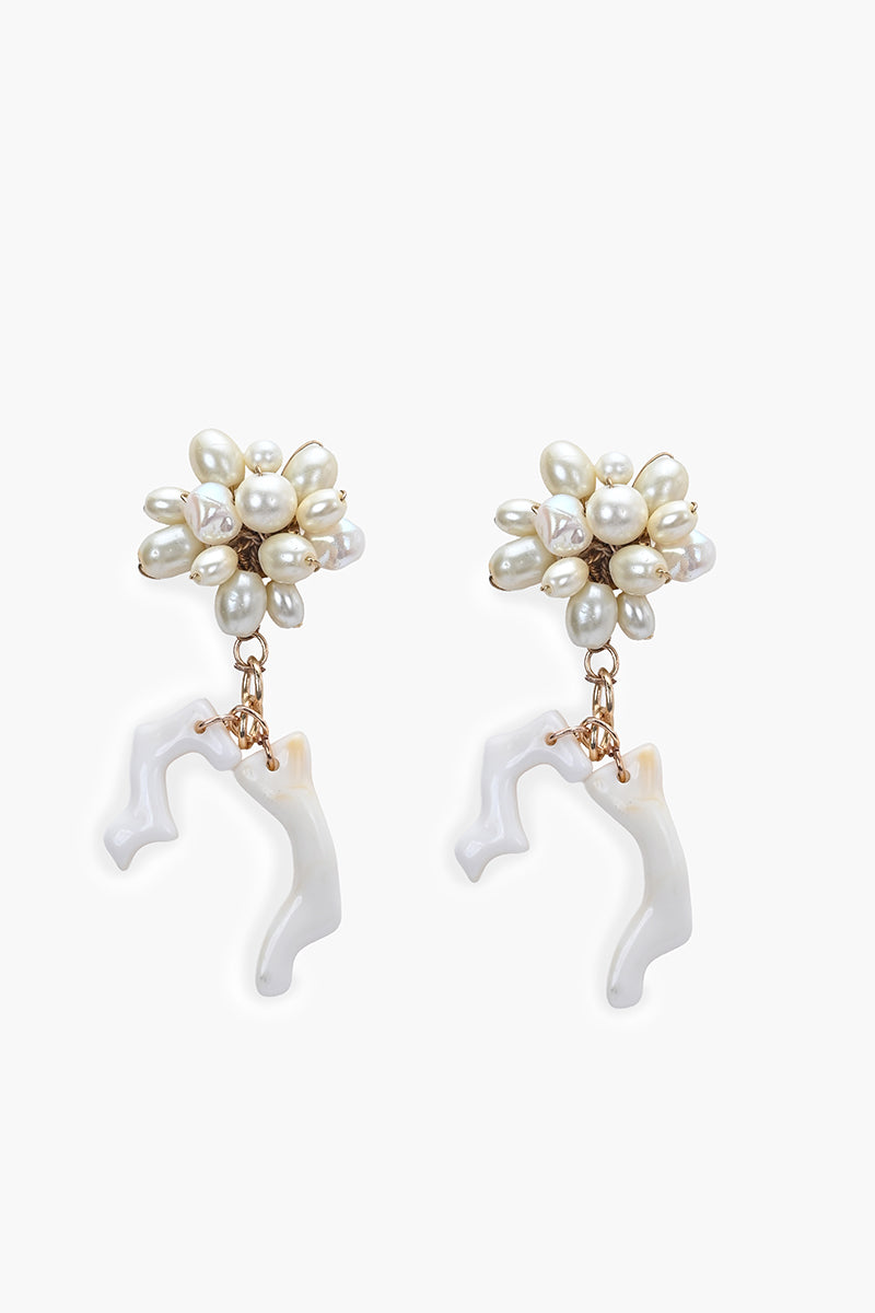 Ivory Reef Pearl Statement Earrings