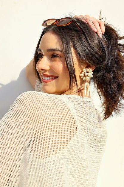 Ivory Reef Pearl Statement Earrings