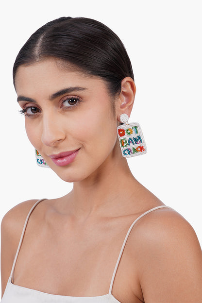 Don'T Bam Crack Mahjong Statement  Earrings