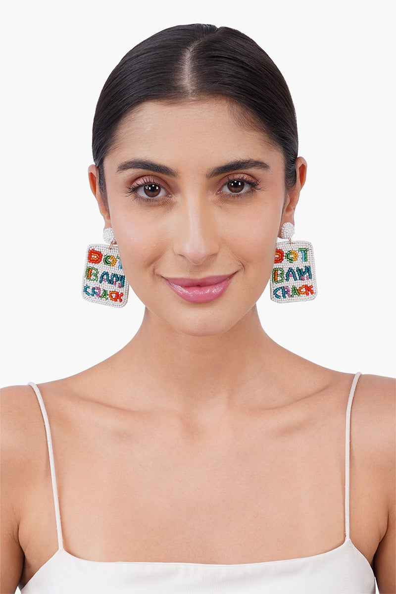 Don'T Bam Crack Mahjong Statement  Earrings