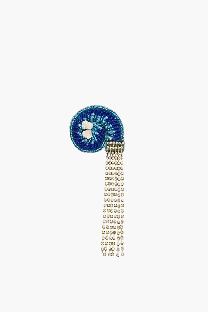 Deep Sea Nautilus Beaded Brooch