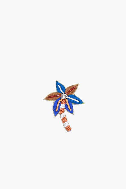 Shaded Palm Beaded Brooch