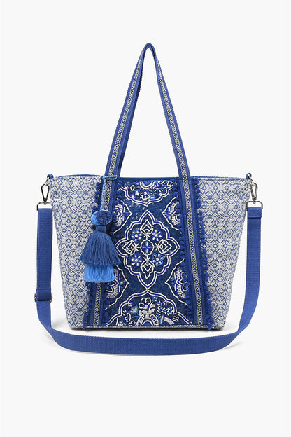 Medium Tote with Bag Strap & Pouch Oriental Blue