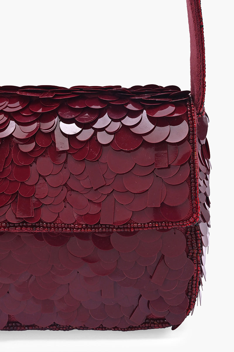 Mermaid Mist Crimson Shoulder Bag