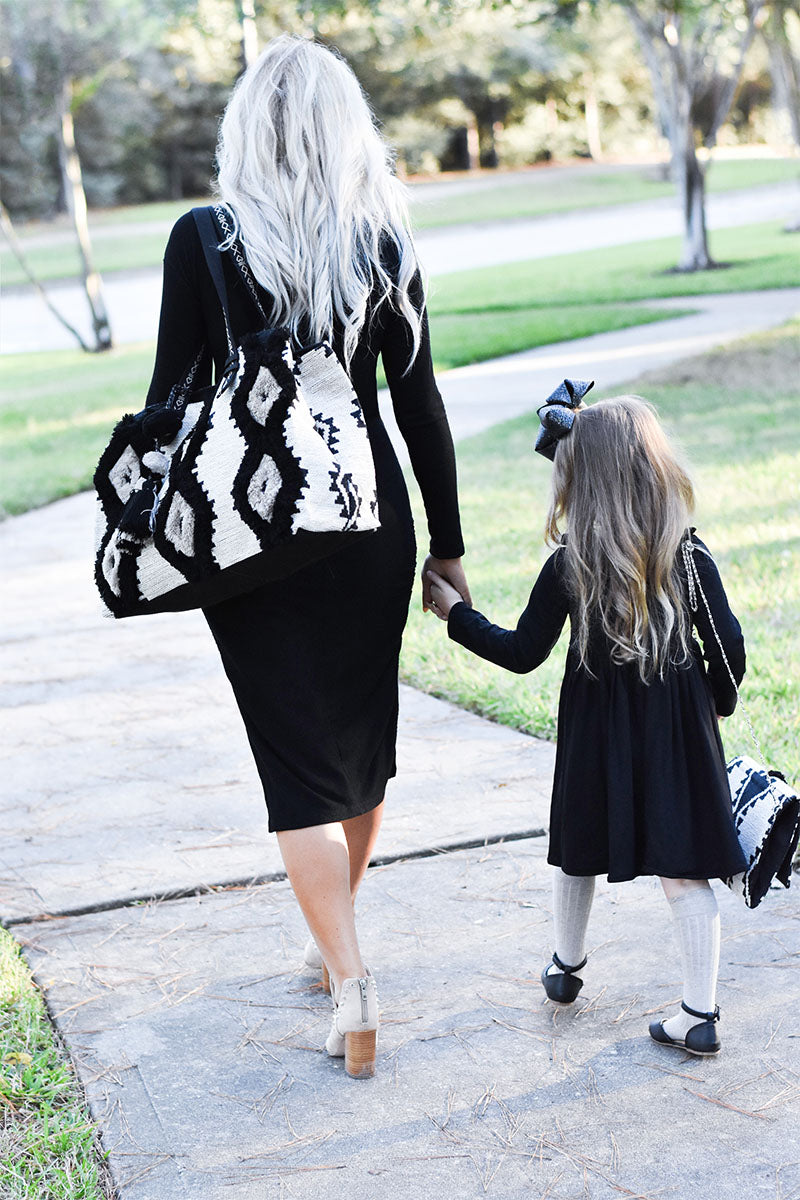 Whisper White Fringe Embroidered Weekender Bag