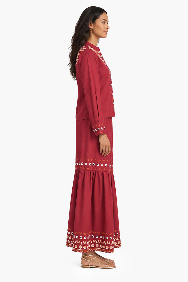 Set of 6 Artisan Embroidered Tiered Skirt  (S,M,L)